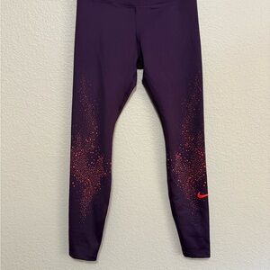 Nike Purple and Red Leggings Athletic Fit